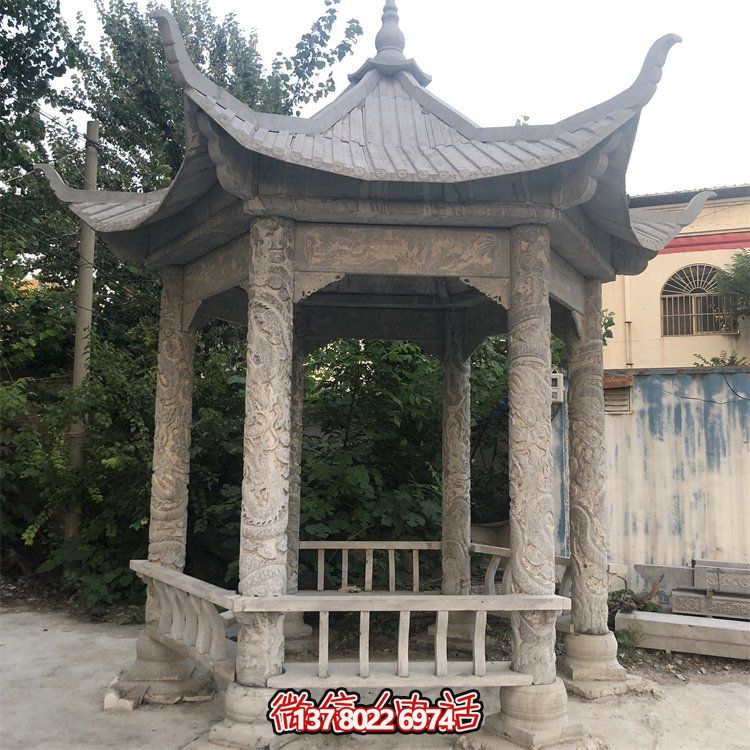中式仿古建筑青石石亭，為您的園林戶外擺放帶來古典美