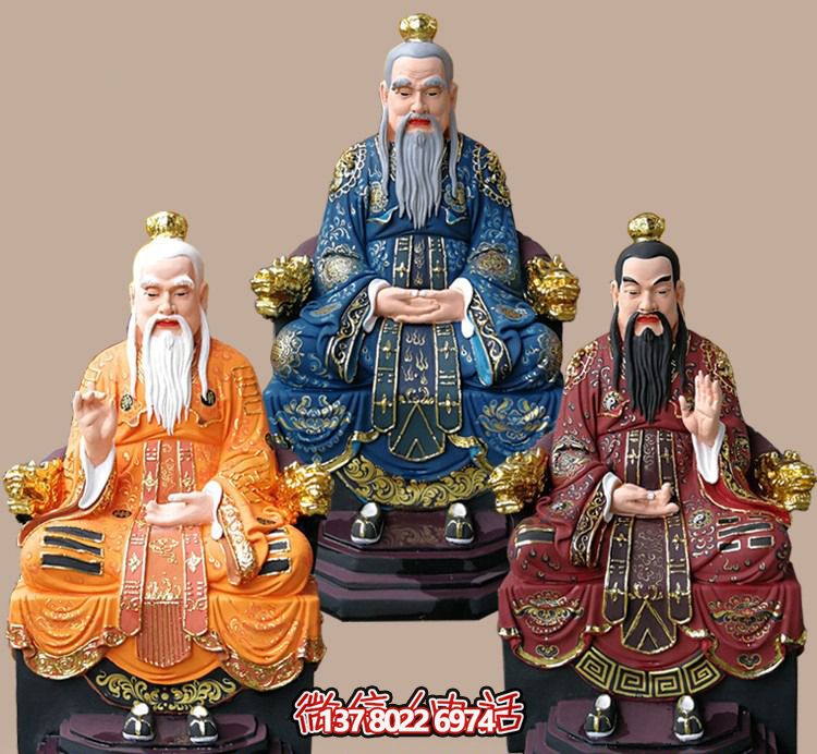 玻璃鋼老子三清尊神佛像，精美彩繪全景展示梵形神寶君