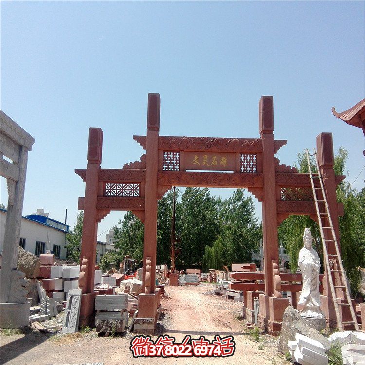 仿古雕塑擺件，青石大理石裝飾門樓牌樓牌坊村口