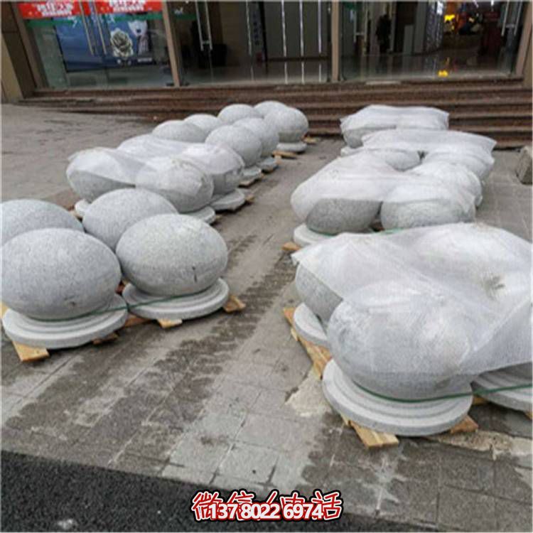 花崗巖芝麻白廣場道路交通擋車擋路阻車圓球、景觀石