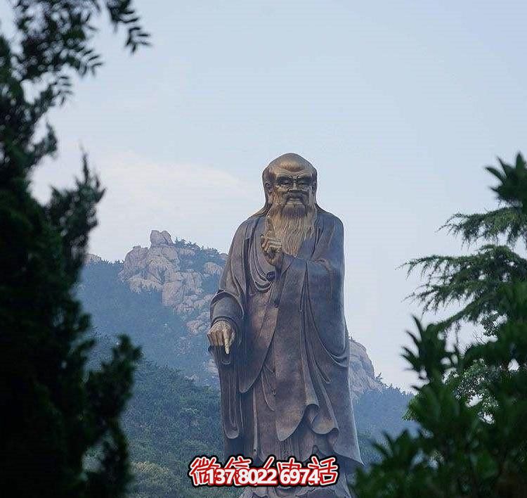 戶外大型鑄銅老子雕像，仿古做舊古代名人擺件