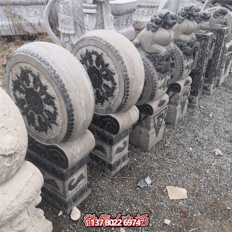 抱鼓石，青石仿古門墩
