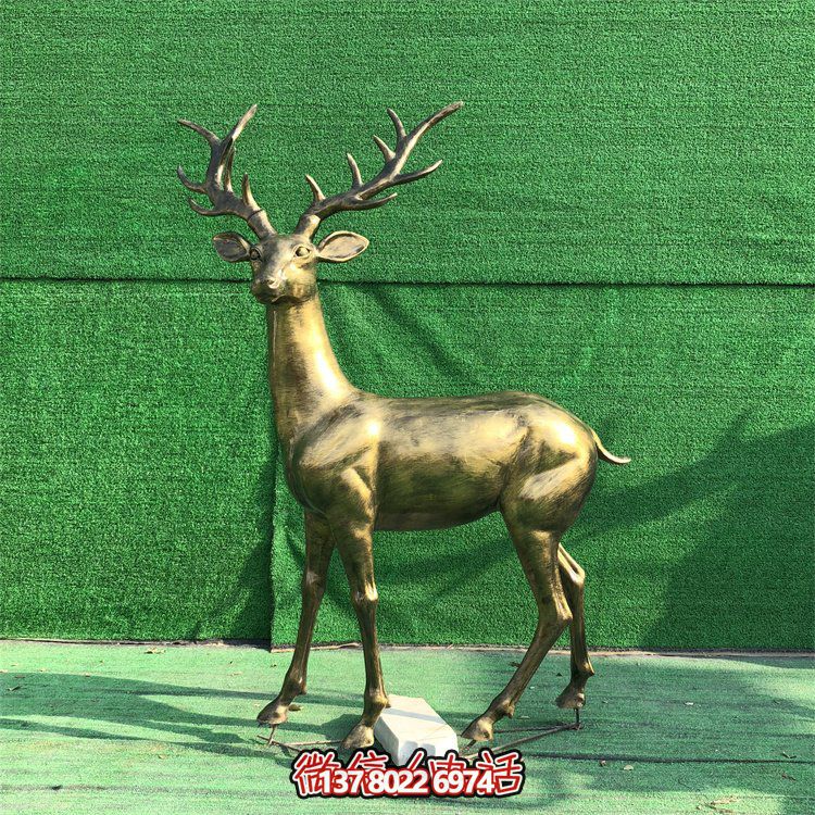 玻璃鋼仿銅鹿，梅花鹿